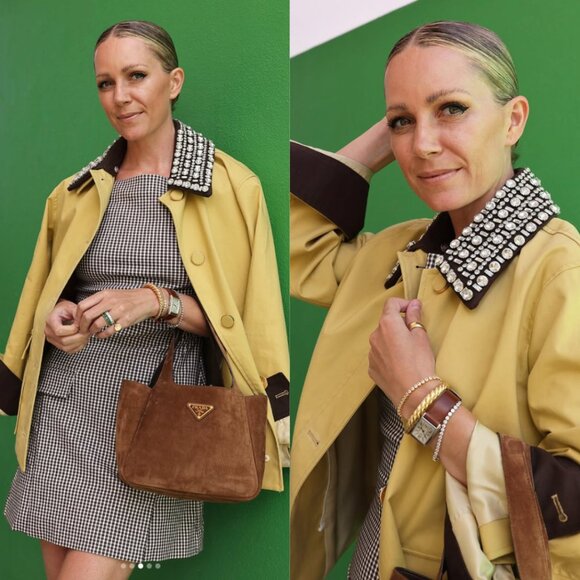 Veronica Beard Arlen Dickey Coat Size XS Flax Yellow Crystal Embellished Collar - Picture 10 of 14